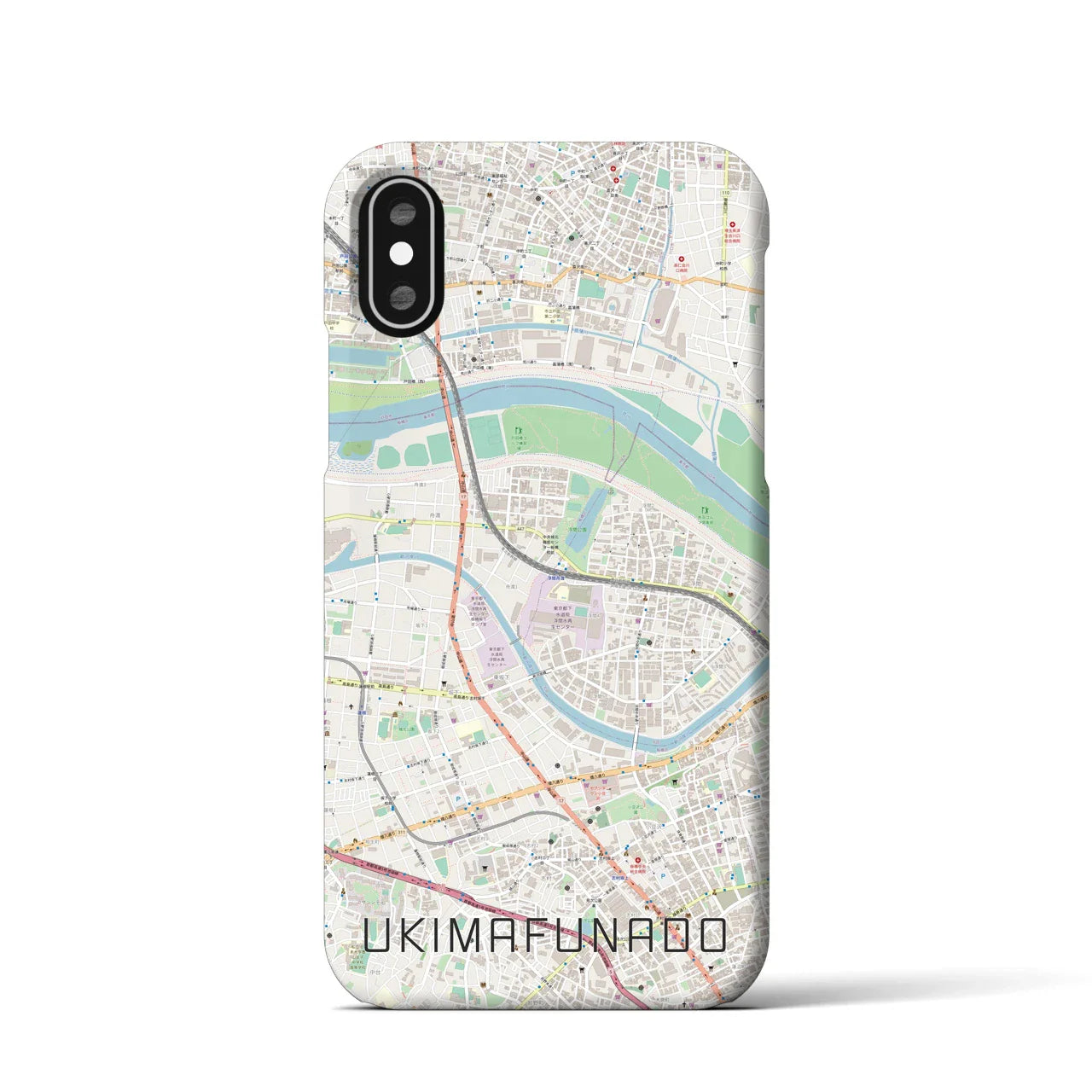 【浮間舟渡(東京都)】地図柄iPhoneケース(バックカバータイプ)