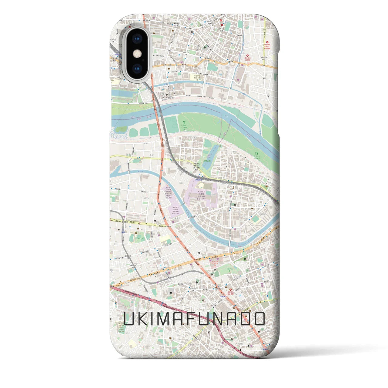 【浮間舟渡(東京都)】地図柄iPhoneケース(バックカバータイプ)