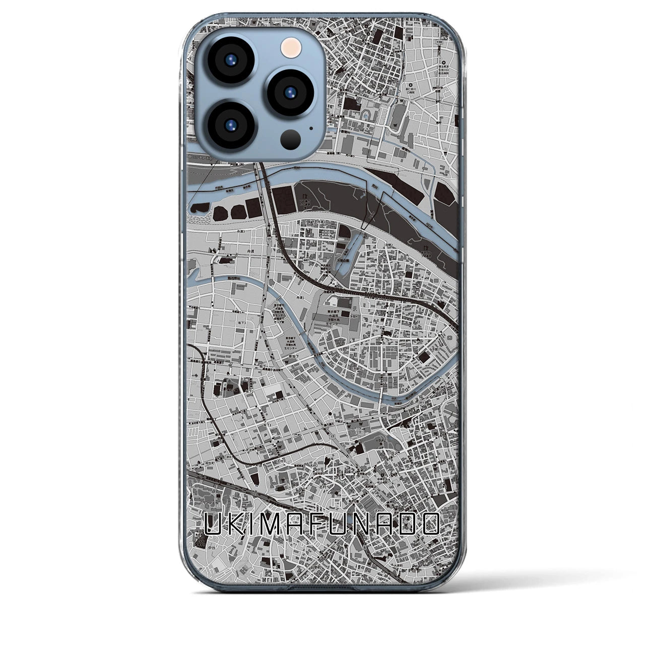 【浮間舟渡(東京都)】地図柄iPhoneケース(クリアタイプ)