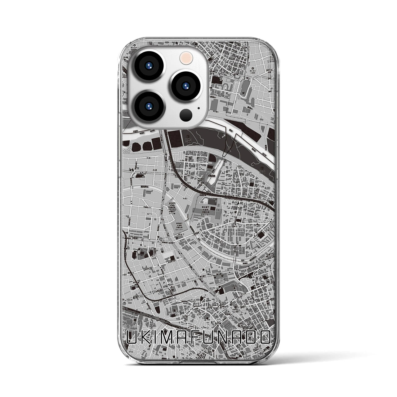 【浮間舟渡(東京都)】地図柄iPhoneケース(クリアタイプ)