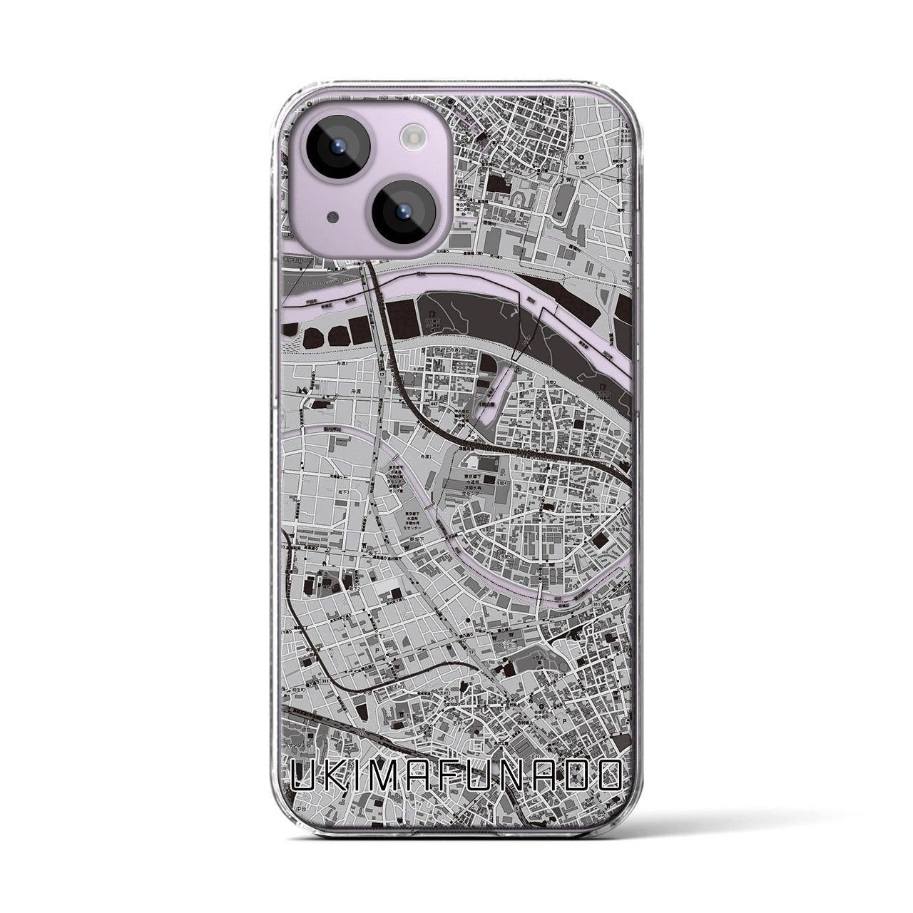 【浮間舟渡(東京都)】地図柄iPhoneケース(クリアタイプ)