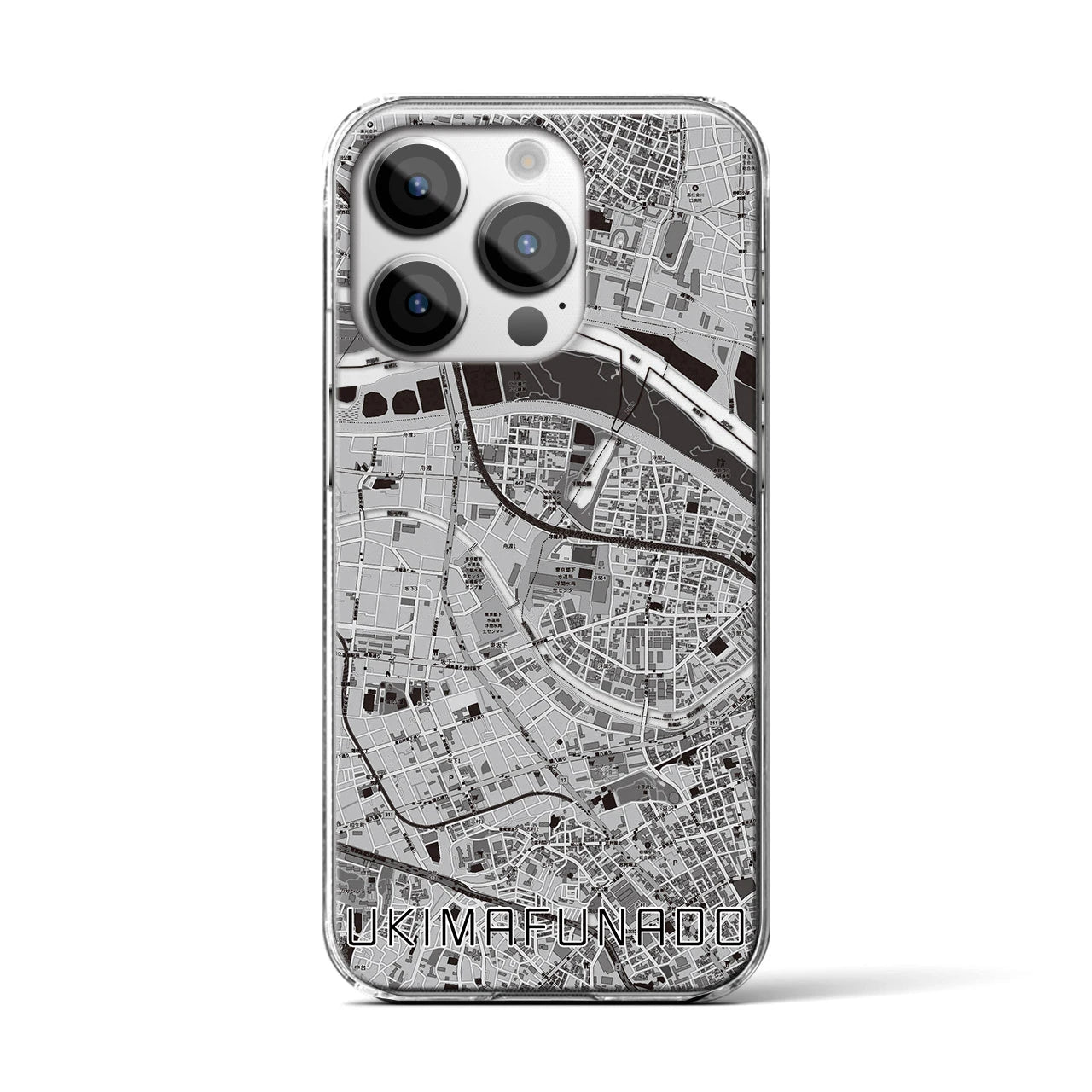 【浮間舟渡(東京都)】地図柄iPhoneケース(クリアタイプ)