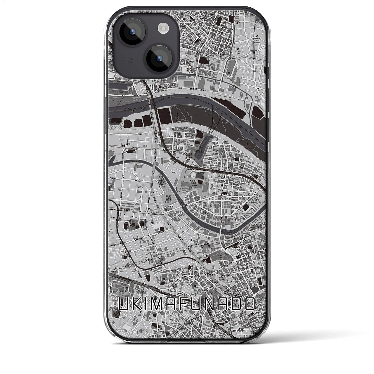 【浮間舟渡(東京都)】地図柄iPhoneケース(クリアタイプ)