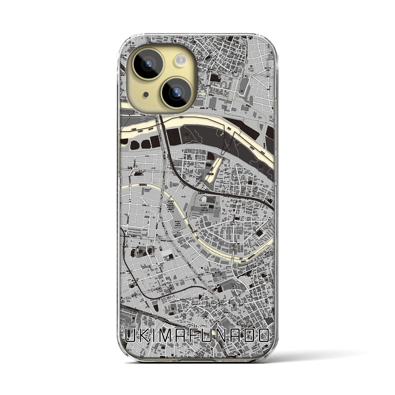 【浮間舟渡(東京都)】地図柄iPhoneケース(クリアタイプ)