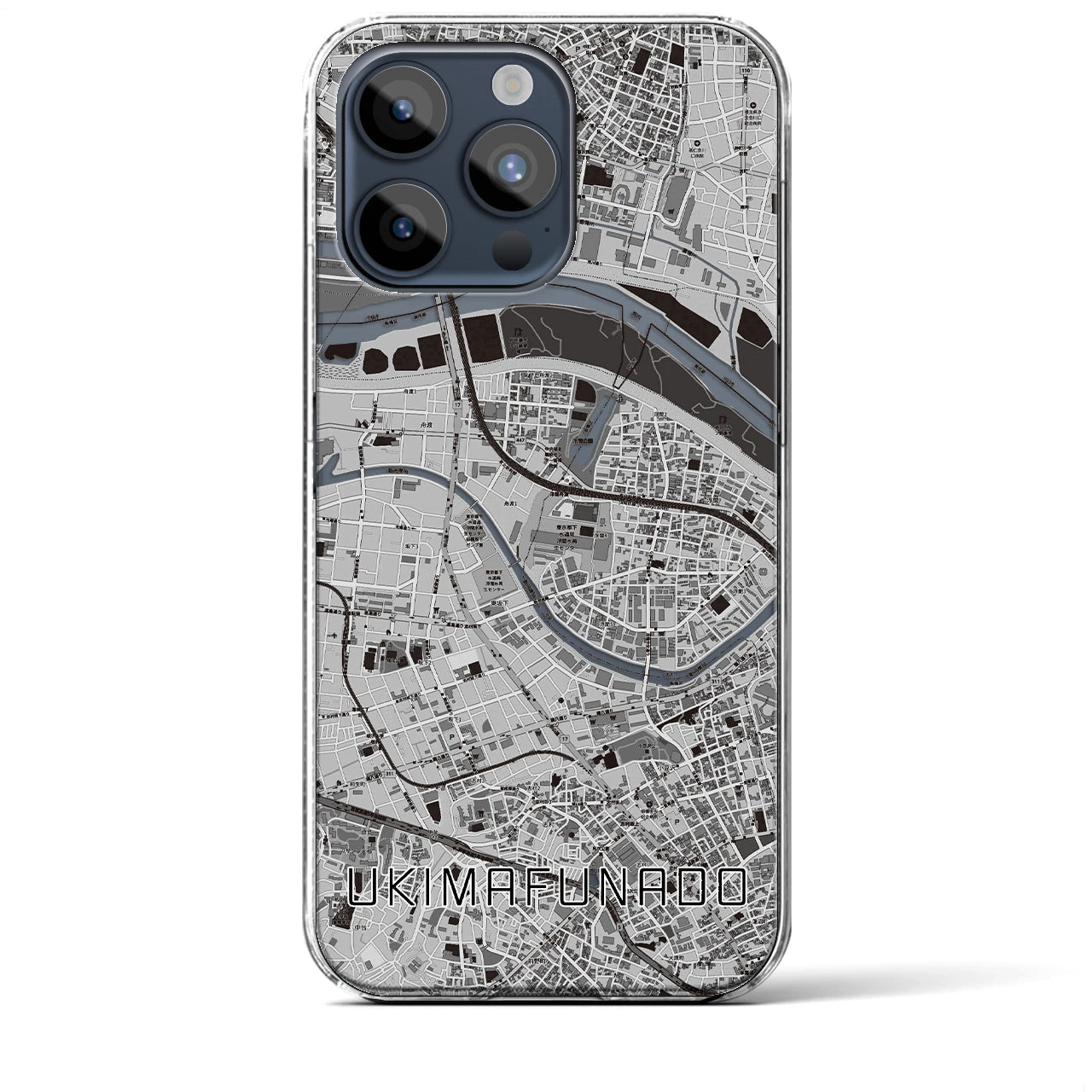 【浮間舟渡(東京都)】地図柄iPhoneケース(クリアタイプ)