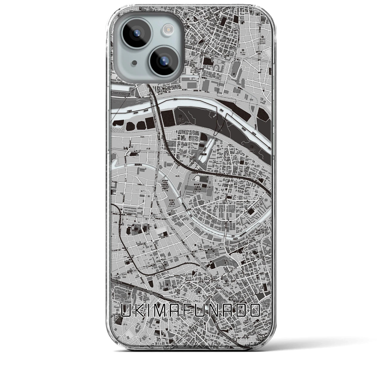 【浮間舟渡(東京都)】地図柄iPhoneケース(クリアタイプ)