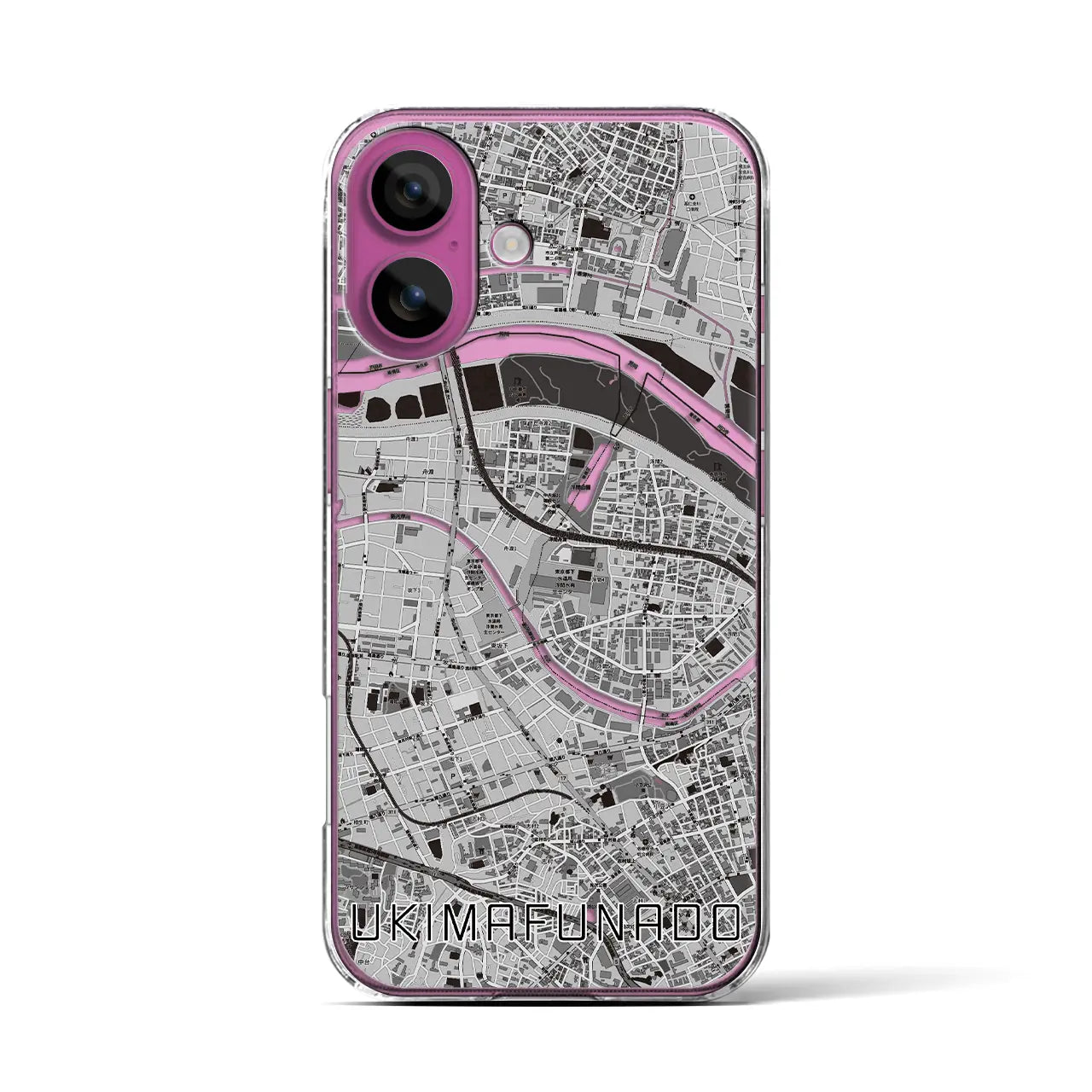【浮間舟渡(東京都)】地図柄iPhoneケース(クリアタイプ)