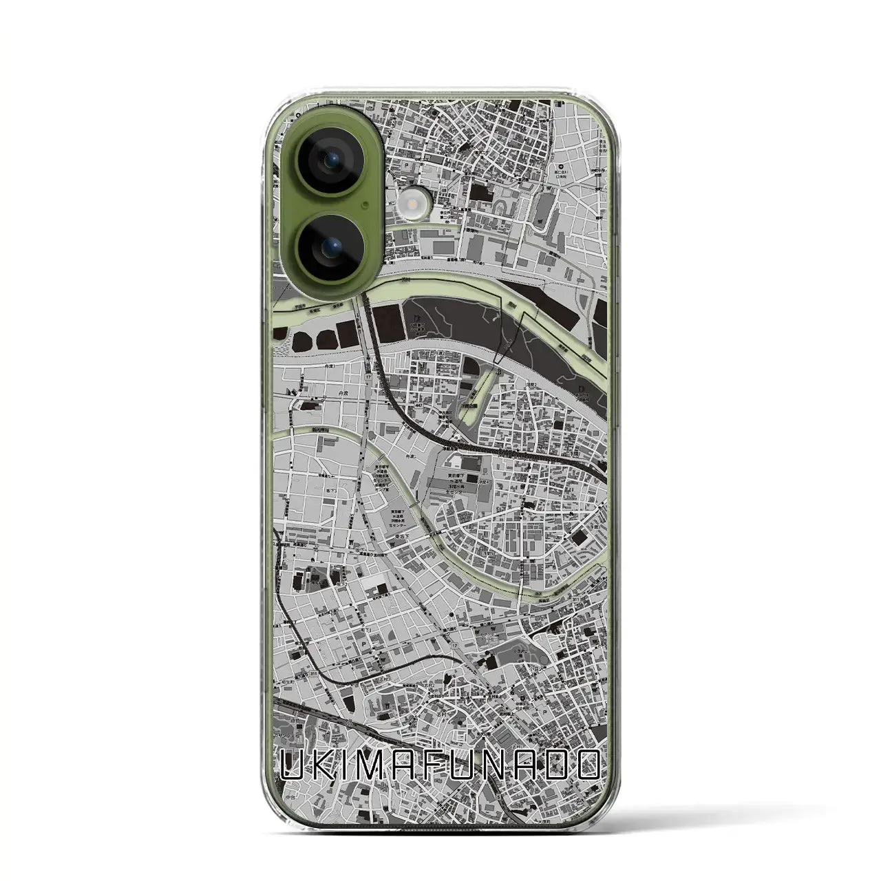 【浮間舟渡(東京都)】地図柄iPhoneケース(クリアタイプ)