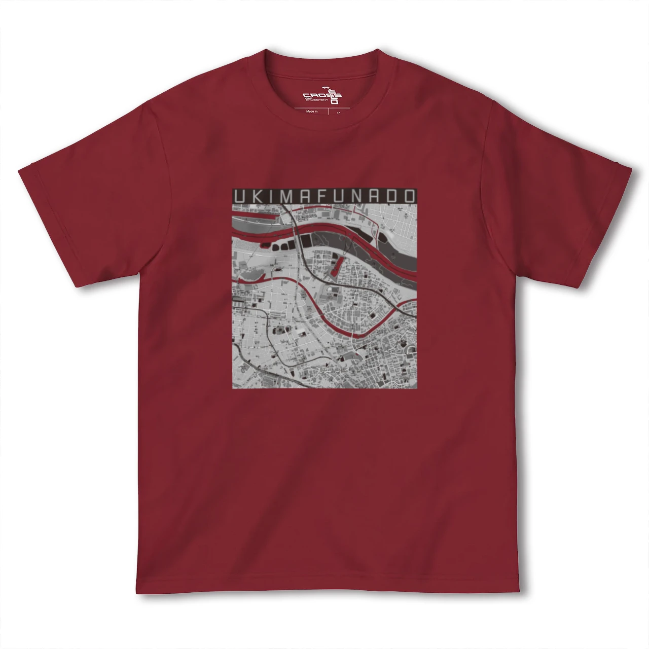 【浮間舟渡(東京都)】地図柄ヘビーウェイトTシャツ