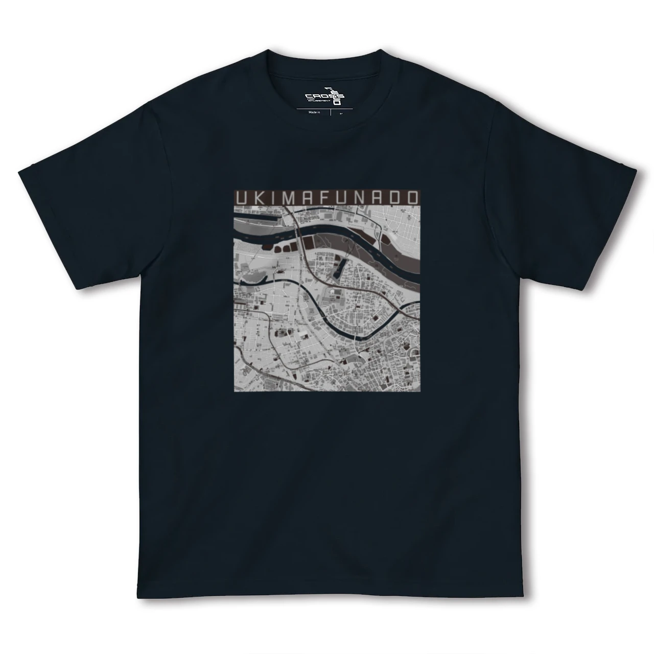 【浮間舟渡(東京都)】地図柄ヘビーウェイトTシャツ