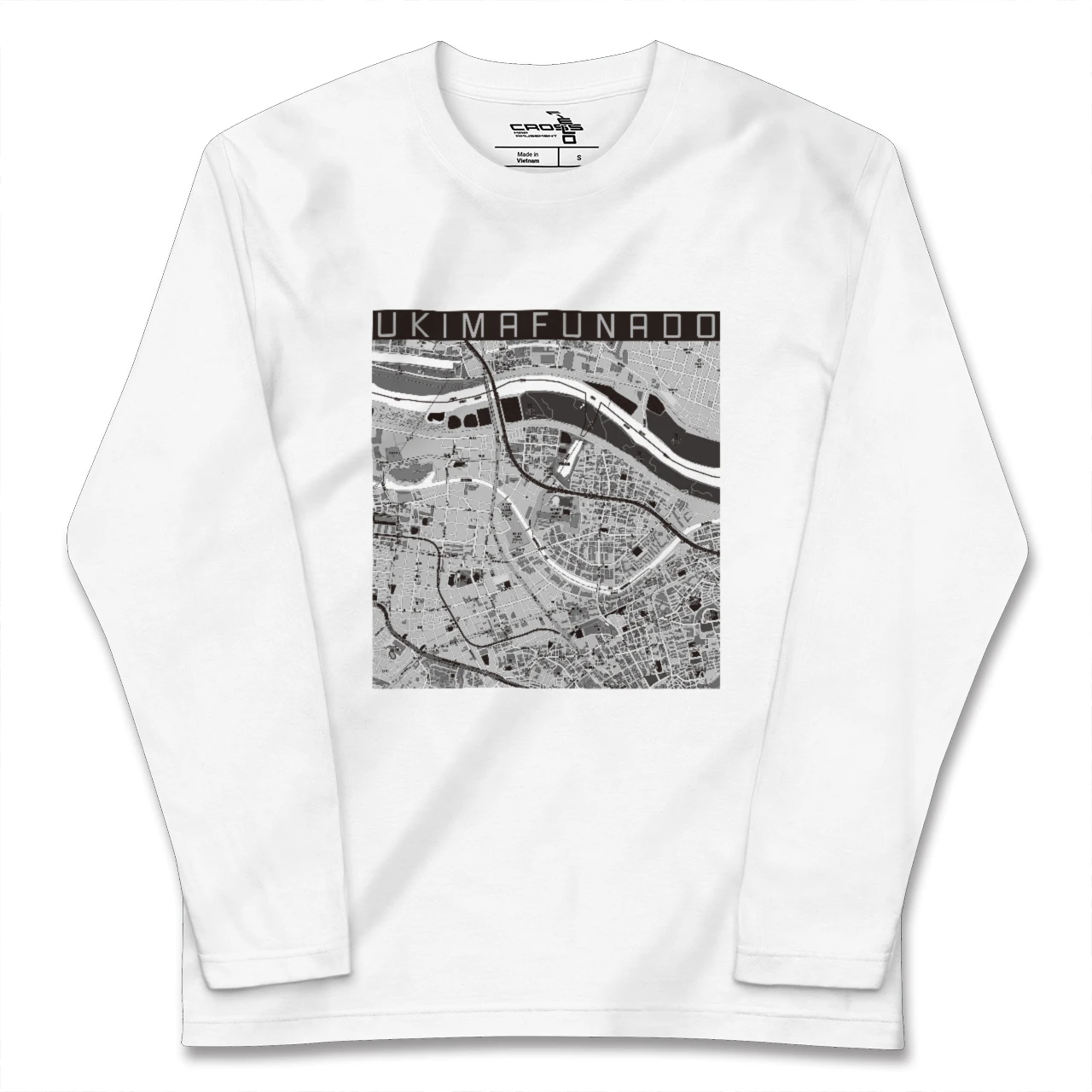 【浮間舟渡(東京都)】地図柄ロングスリーブTシャツ