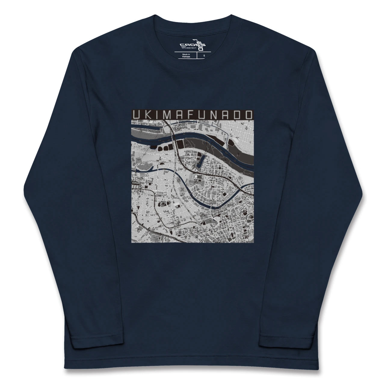 【浮間舟渡(東京都)】地図柄ロングスリーブTシャツ