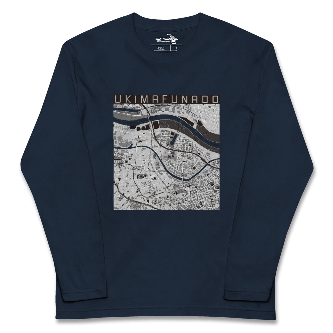 【浮間舟渡(東京都)】地図柄ロングスリーブTシャツ
