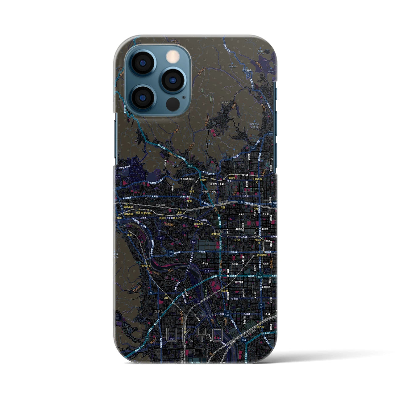 【右京2(京都府)】地図柄iPhoneケース(バックカバータイプ)