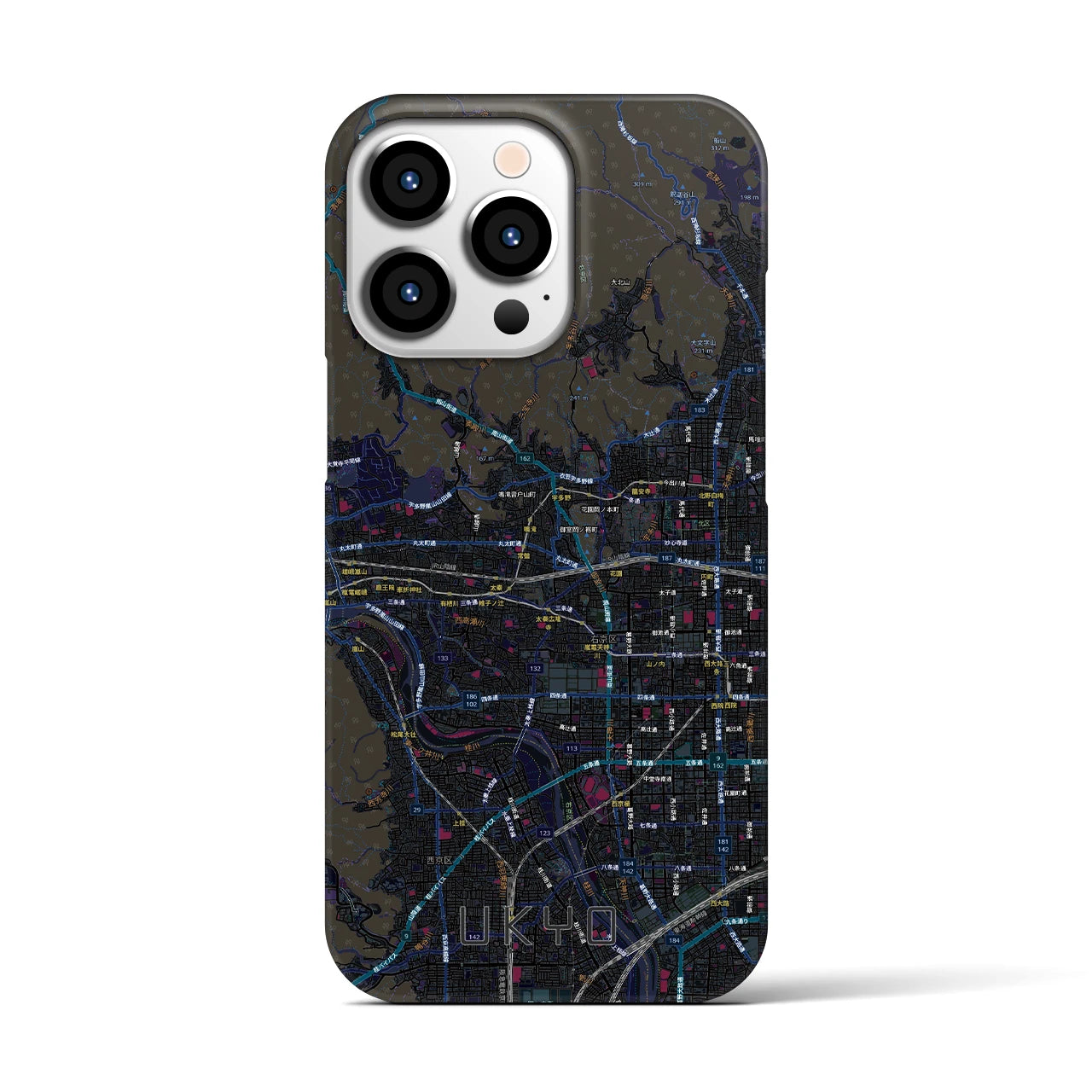 【右京2(京都府)】地図柄iPhoneケース(バックカバータイプ)