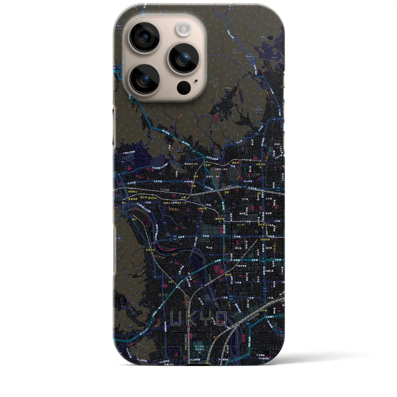 【右京2(京都府)】地図柄iPhoneケース(バックカバータイプ)
