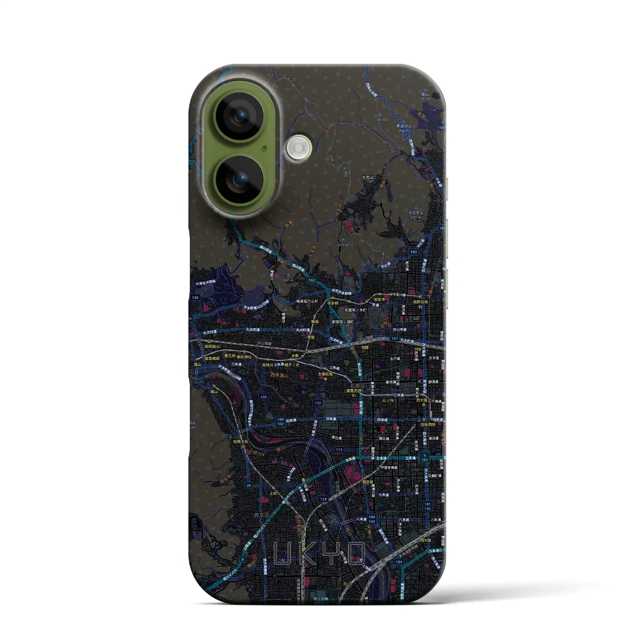 【右京2(京都府)】地図柄iPhoneケース(バックカバータイプ)
