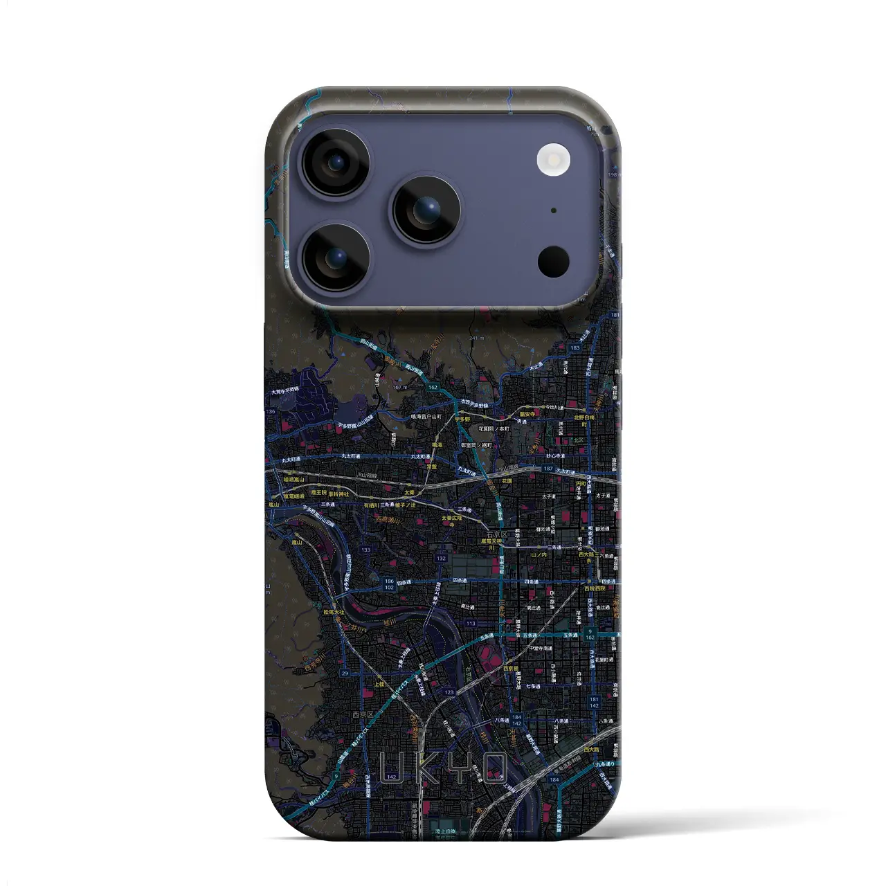 【右京2(京都府)】地図柄iPhoneケース(バックカバータイプ)