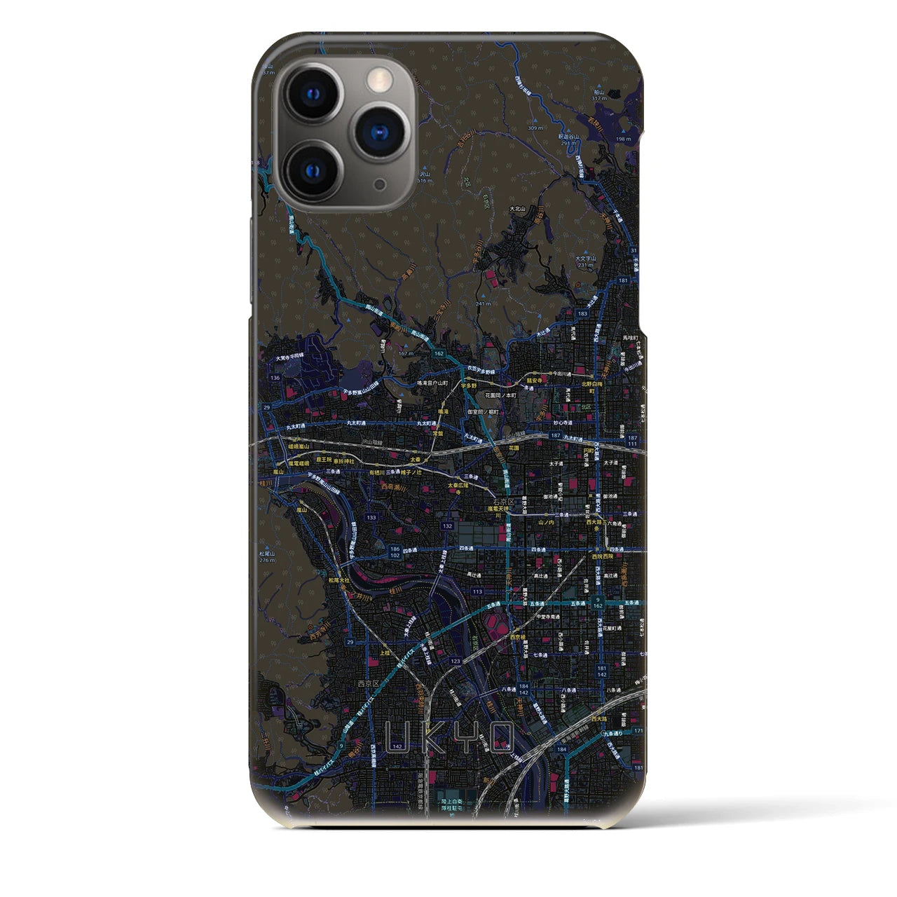 【右京2(京都府)】地図柄iPhoneケース(バックカバータイプ)