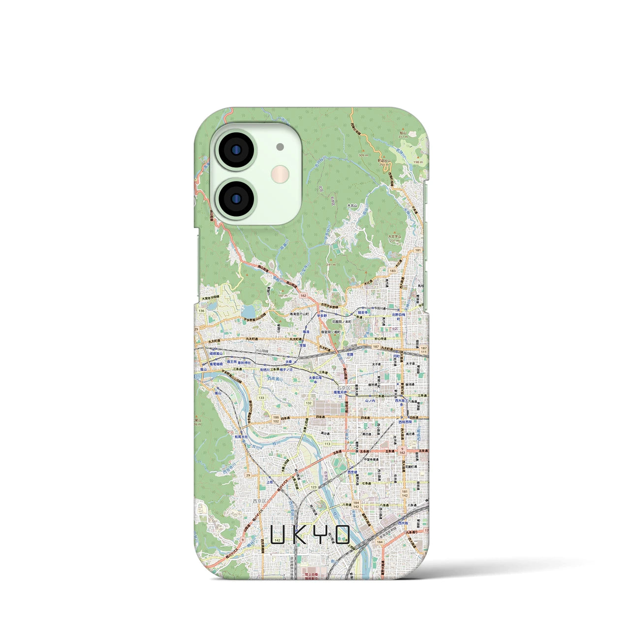 【右京2(京都府)】地図柄iPhoneケース(バックカバータイプ)