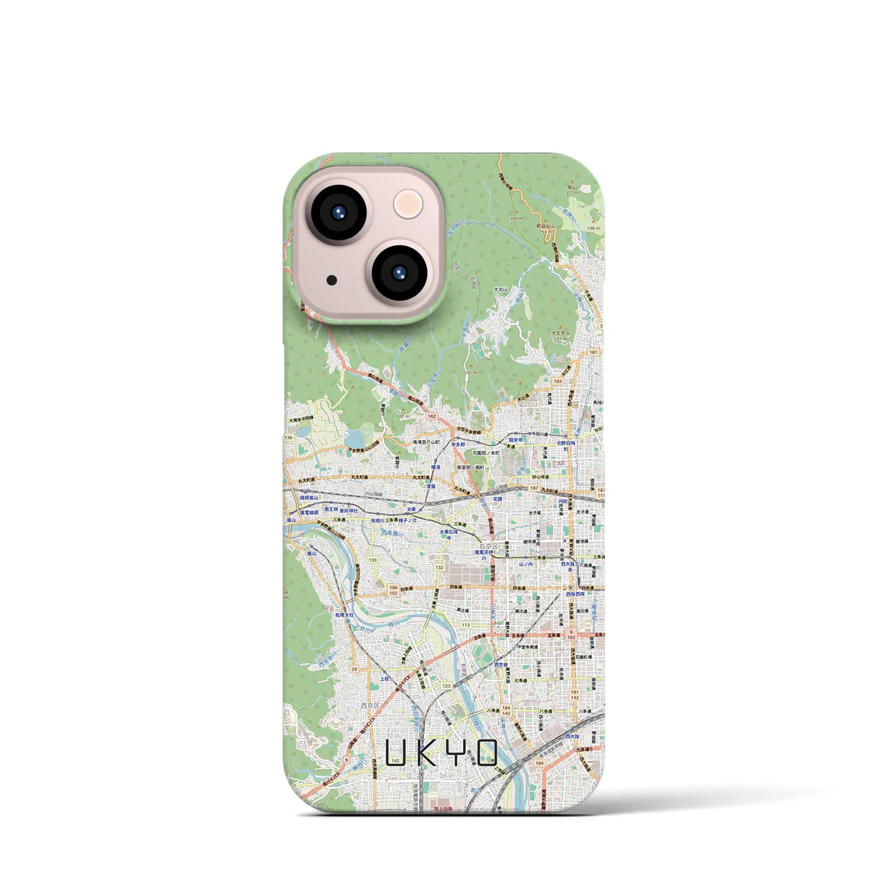 【右京2(京都府)】地図柄iPhoneケース(バックカバータイプ)
