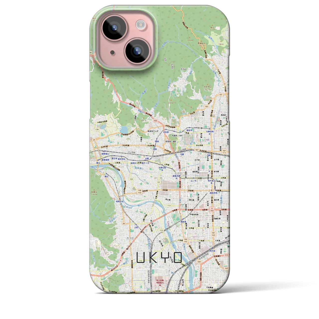 【右京2(京都府)】地図柄iPhoneケース(バックカバータイプ)