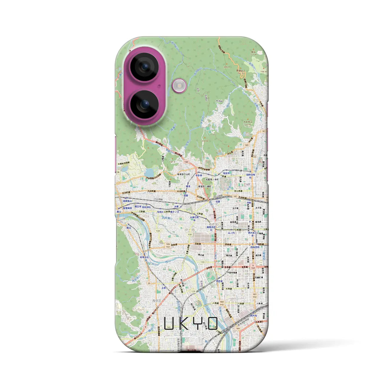 【右京2(京都府)】地図柄iPhoneケース(バックカバータイプ)