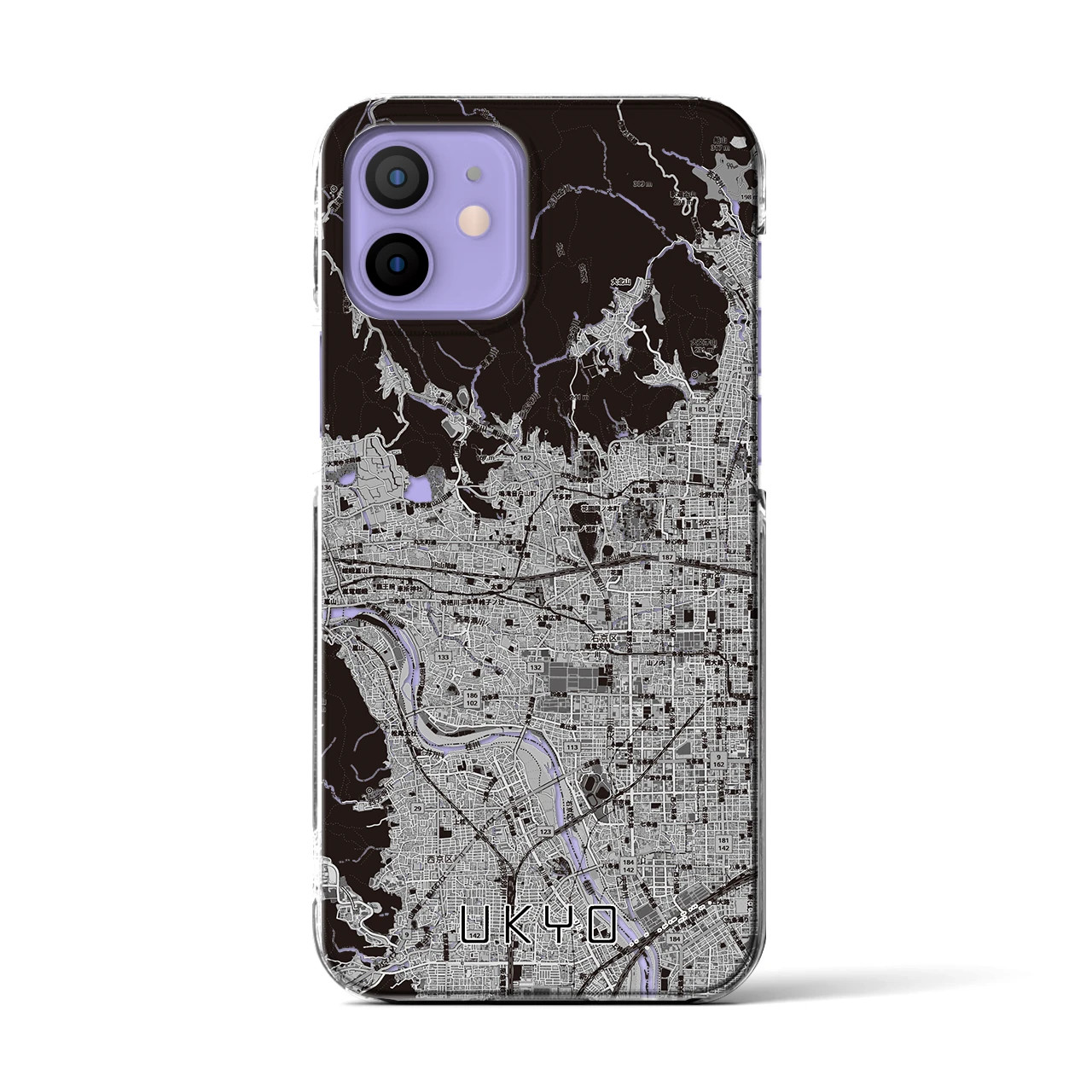 【右京2(京都府)】地図柄iPhoneケース(クリアタイプ)