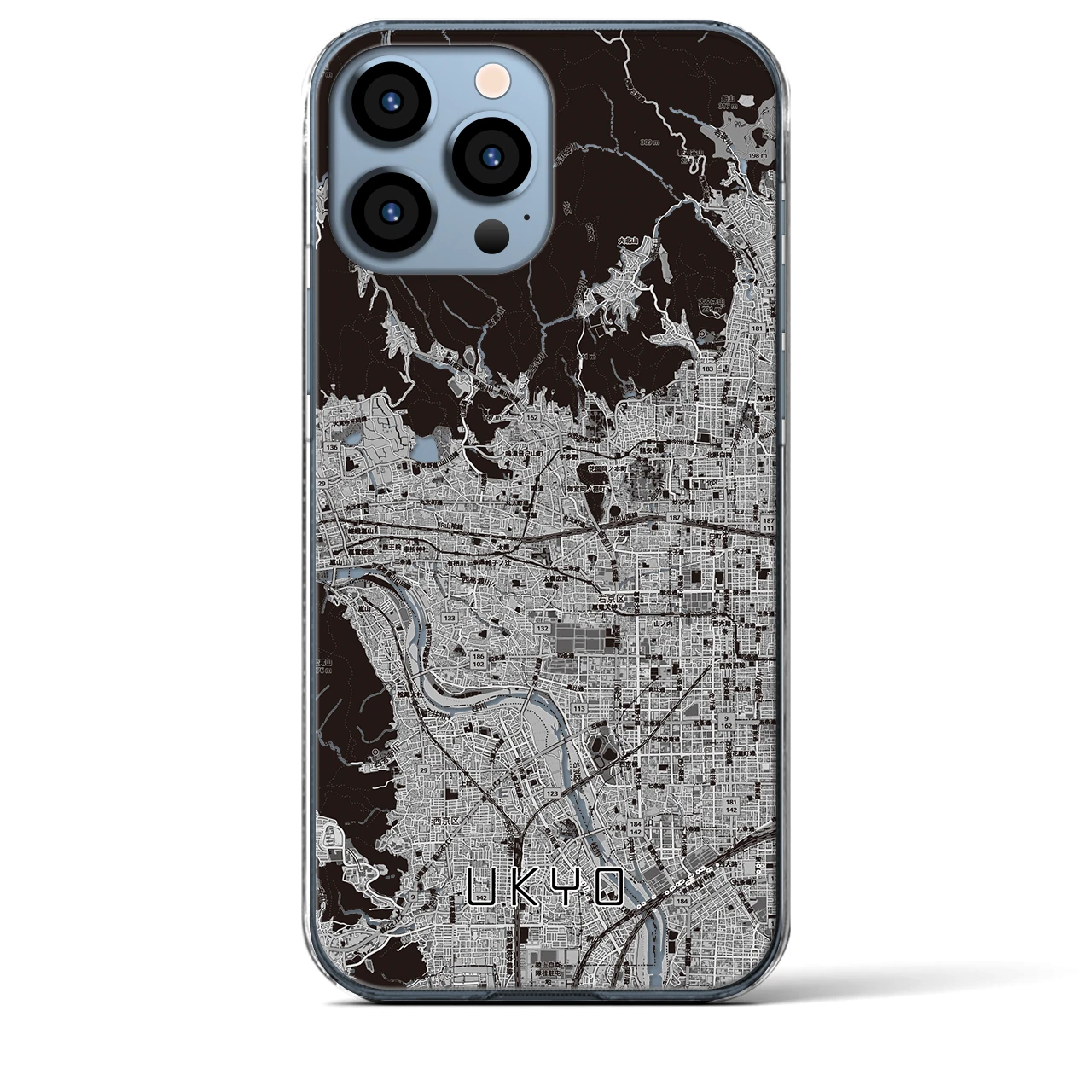 【右京2(京都府)】地図柄iPhoneケース(クリアタイプ)