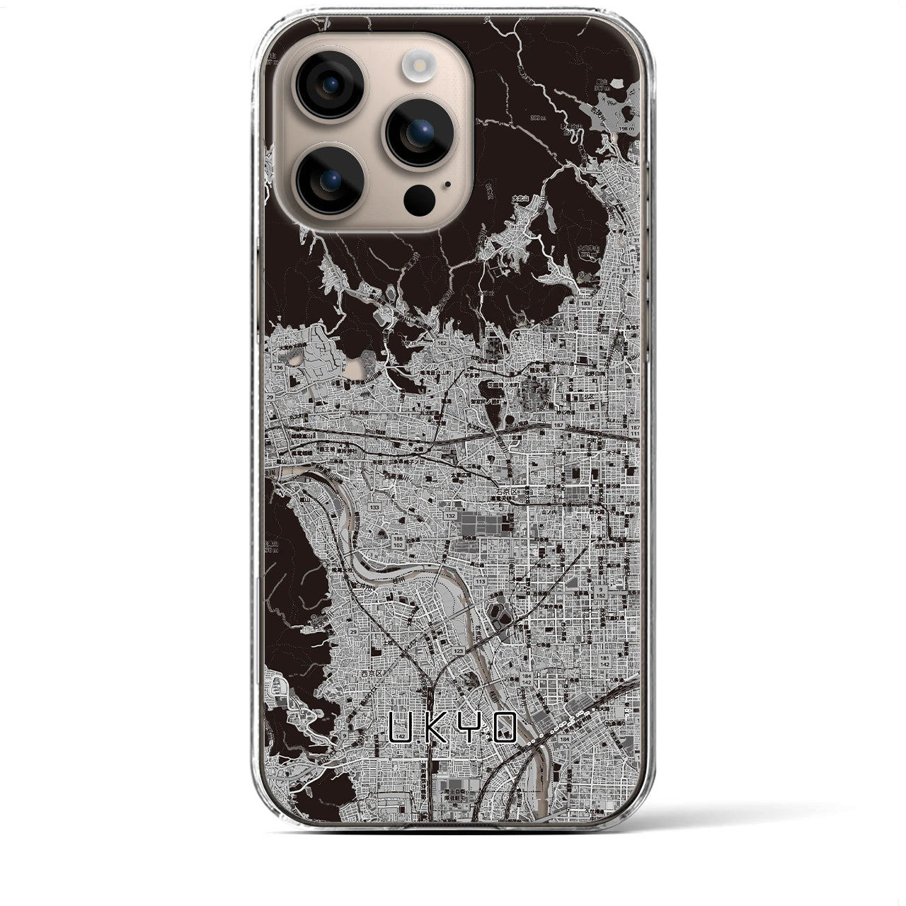 【右京2(京都府)】地図柄iPhoneケース(クリアタイプ)