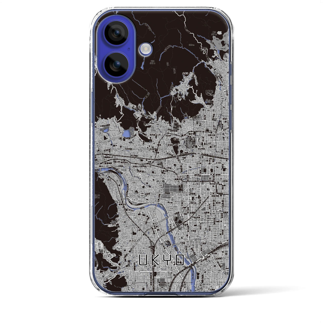 【右京2(京都府)】地図柄iPhoneケース(クリアタイプ)