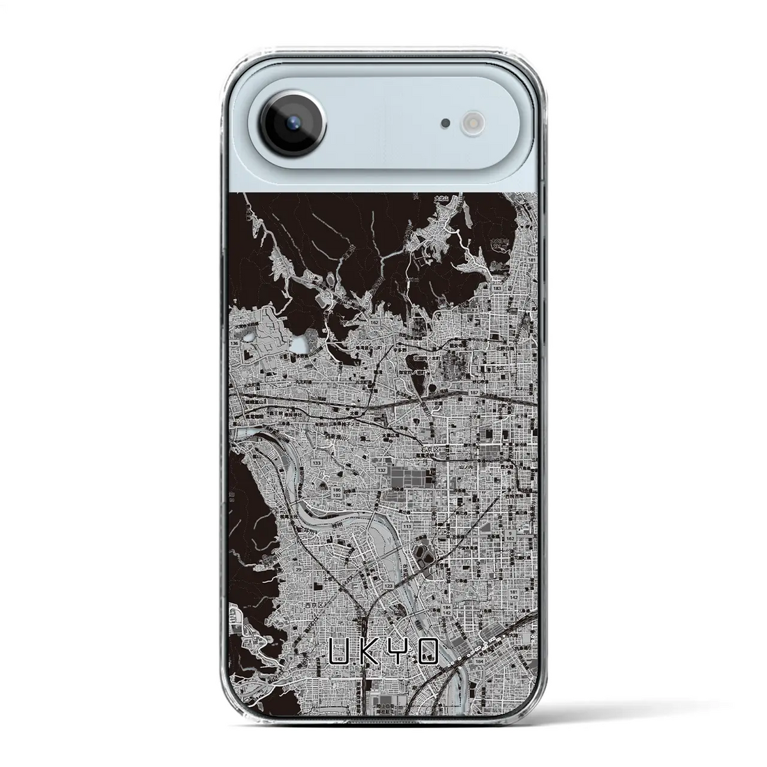 【右京2(京都府)】地図柄iPhoneケース(クリアタイプ)モノトーン・iPhone 17 Pro Max 用
