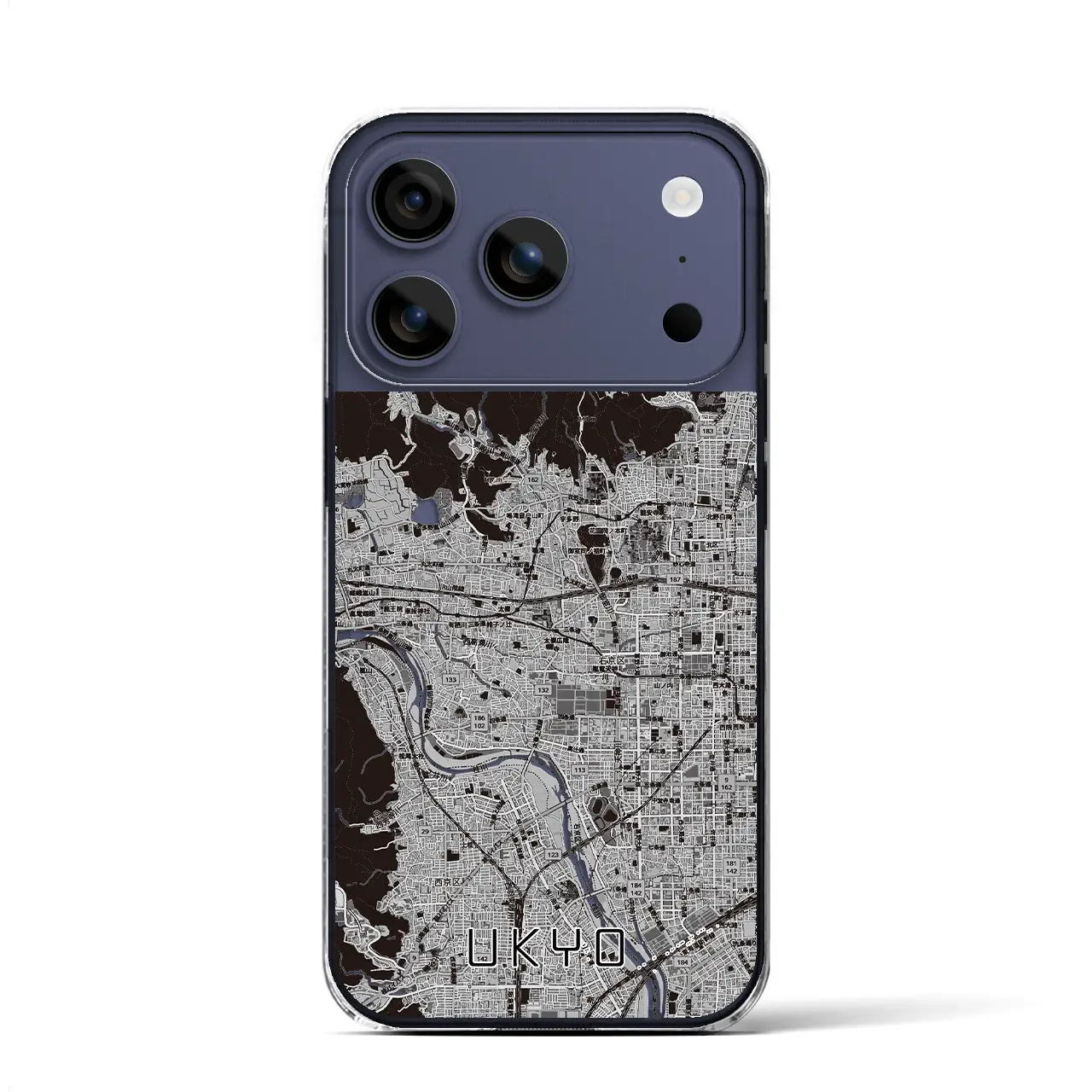 【右京2(京都府)】地図柄iPhoneケース(クリアタイプ)