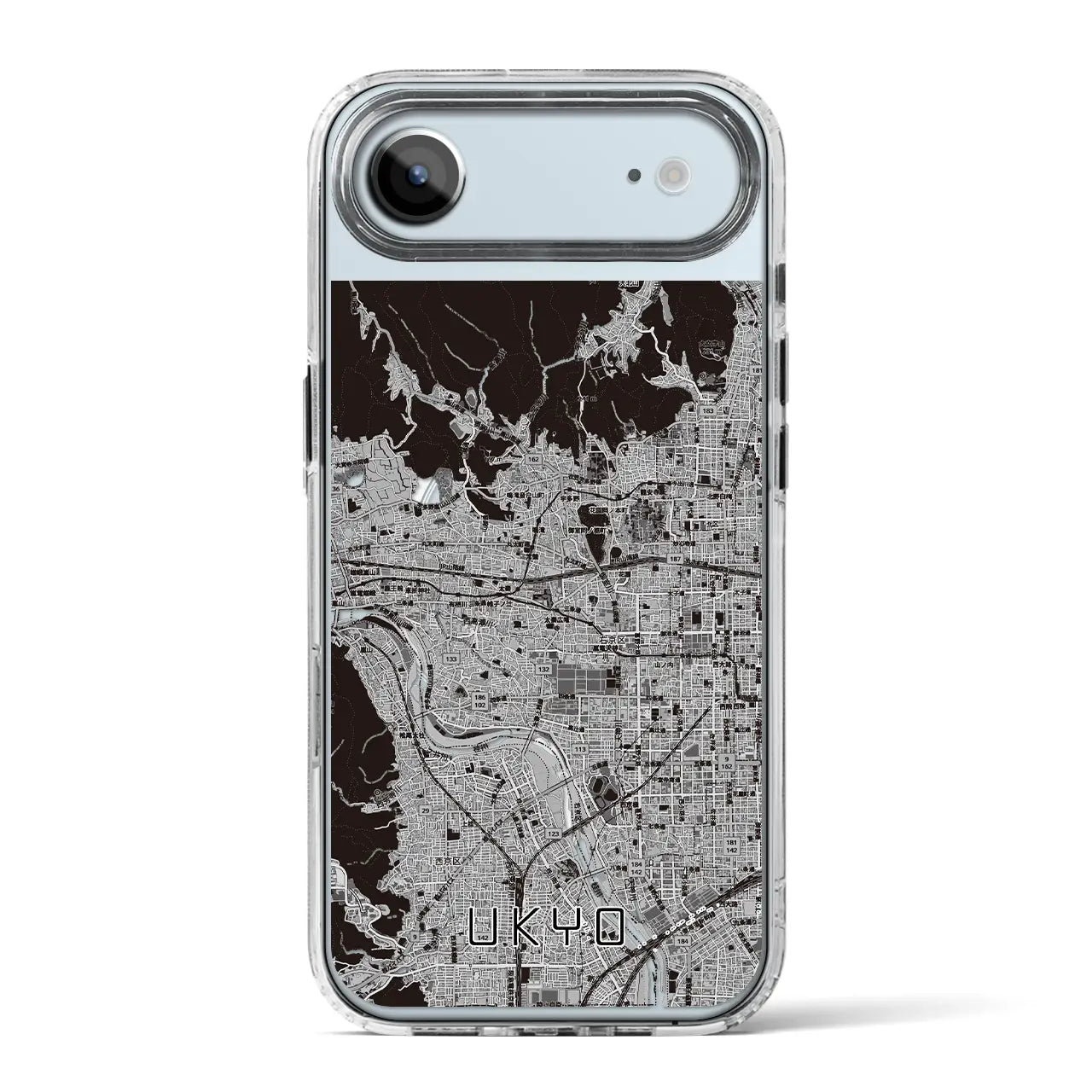 【右京2(京都府)】地図柄iPhoneケース(MagSafeタイプ)モノトーン・iPhone 17 Pro Max 用