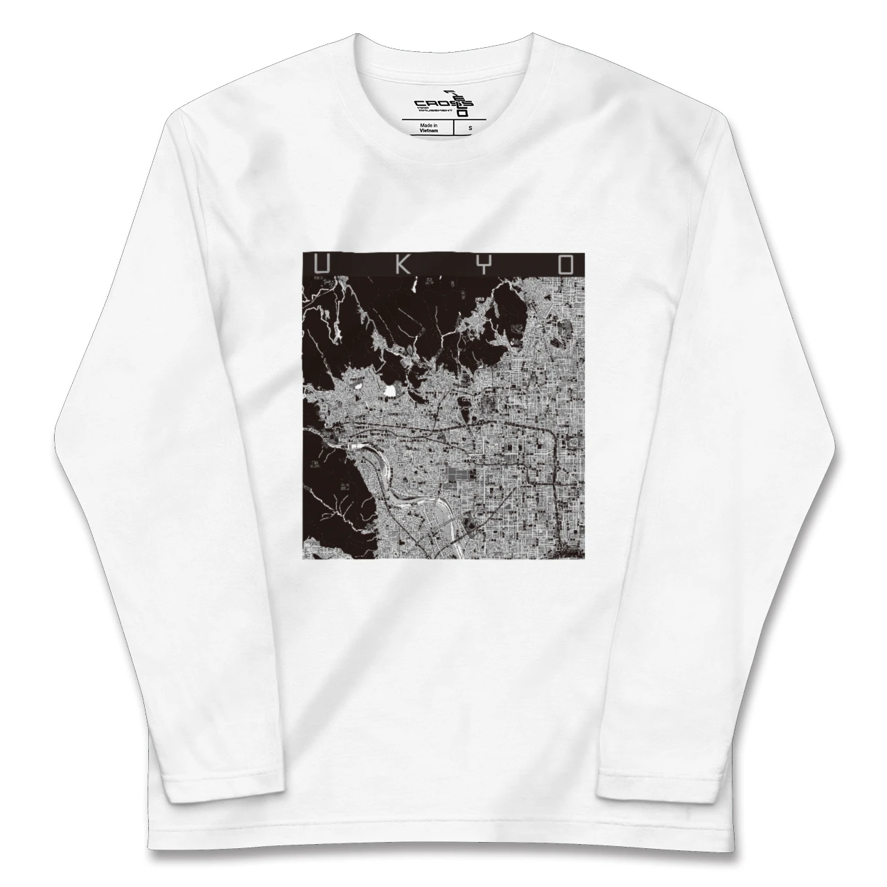 【右京2(京都府)】地図柄ロングスリーブTシャツ