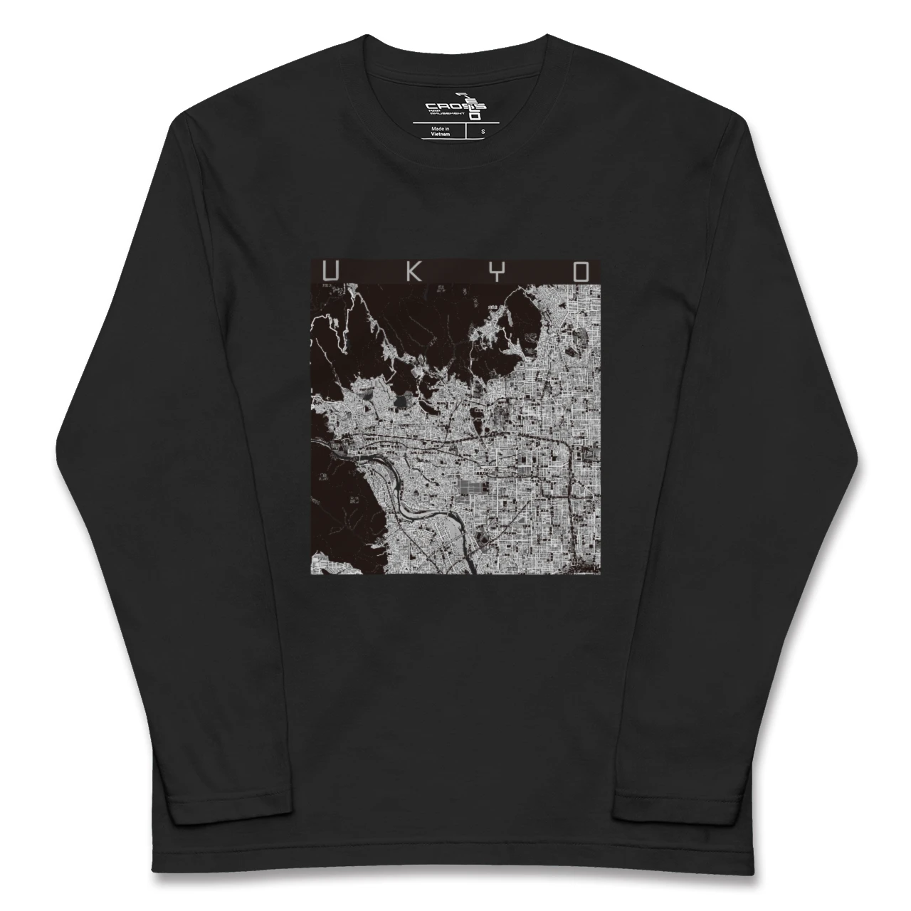 【右京2(京都府)】地図柄ロングスリーブTシャツ