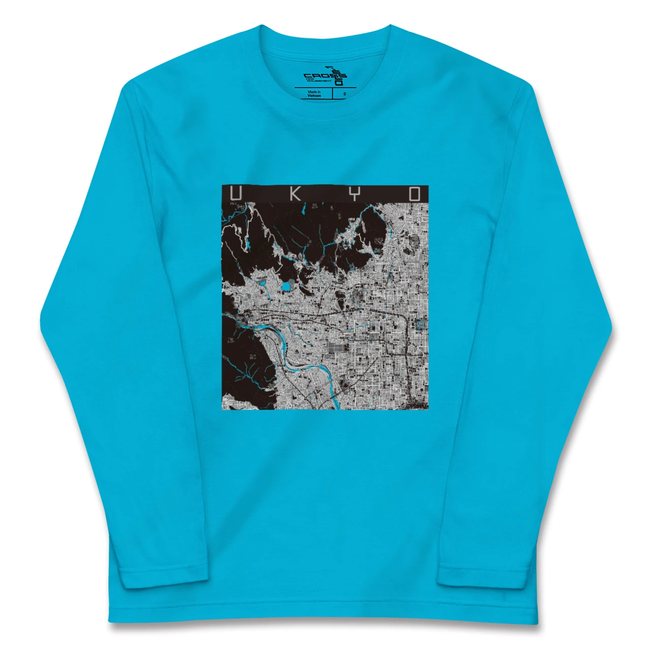 【右京2(京都府)】地図柄ロングスリーブTシャツ