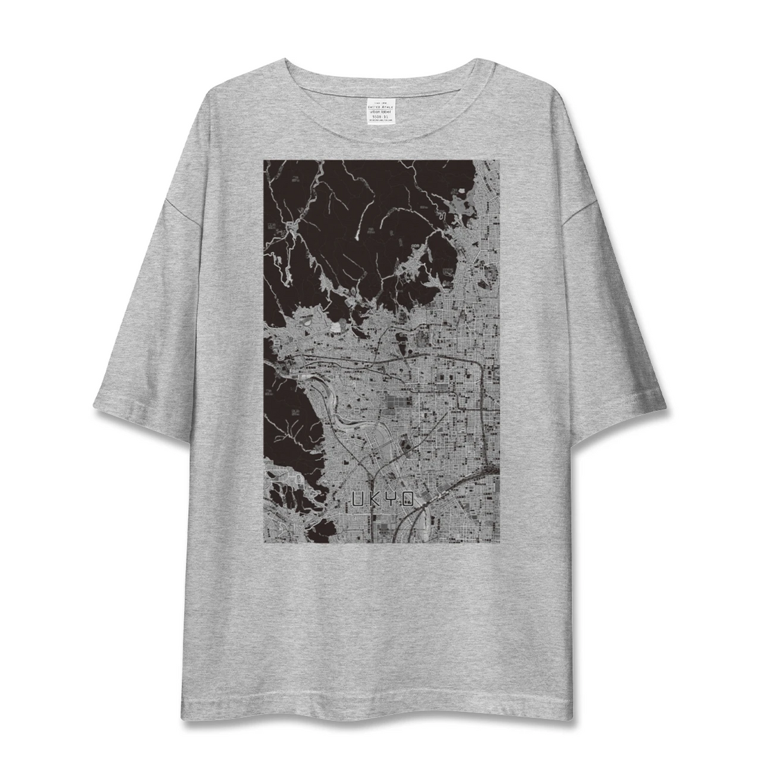 【右京2(京都府)】地図柄ビッグシルエットTシャツ