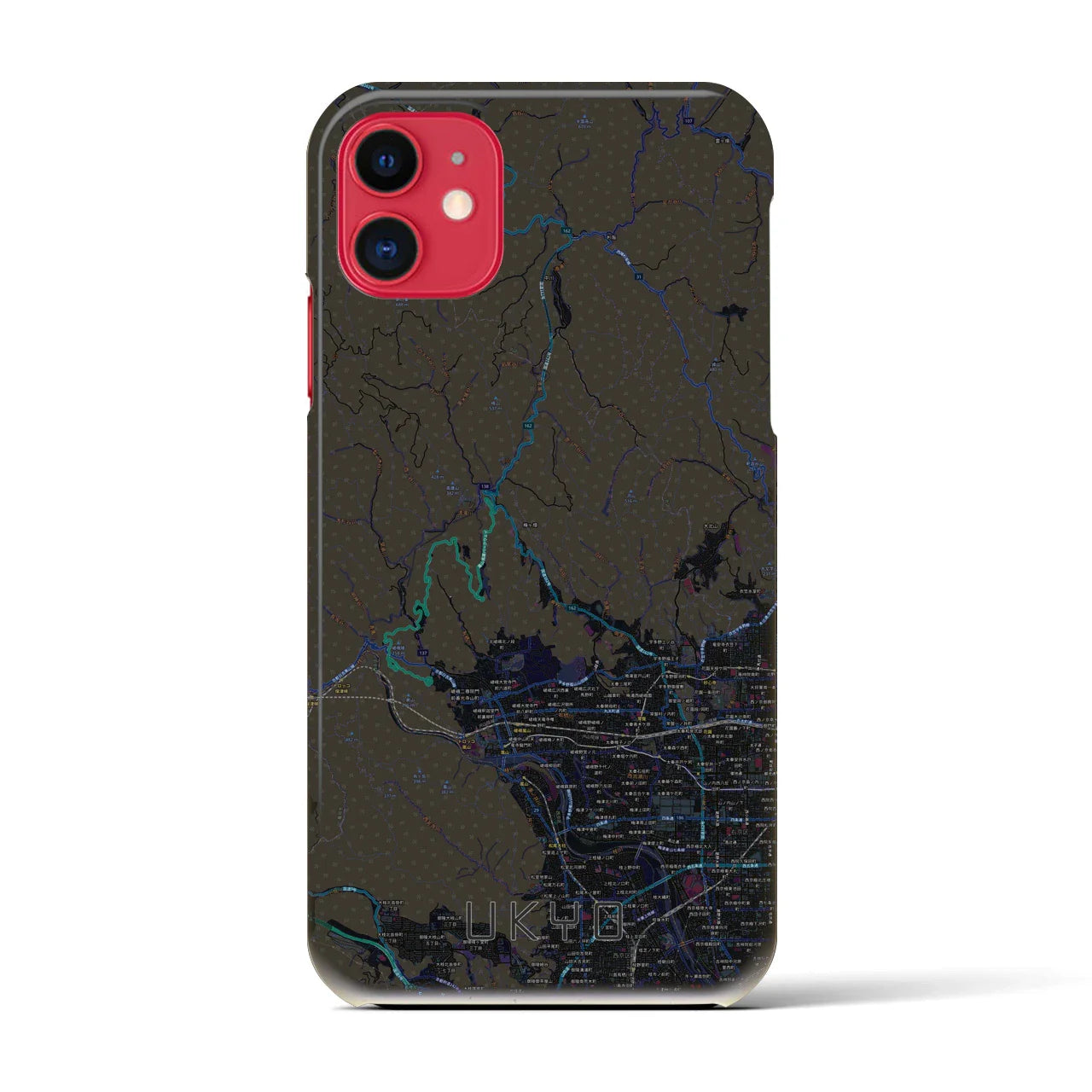 【右京(京都府)】地図柄iPhoneケース(バックカバータイプ)