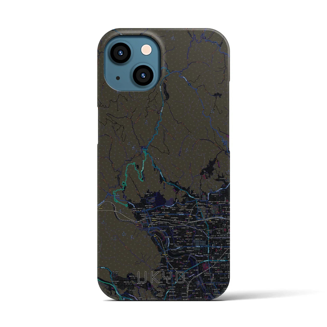 【右京(京都府)】地図柄iPhoneケース(バックカバータイプ)