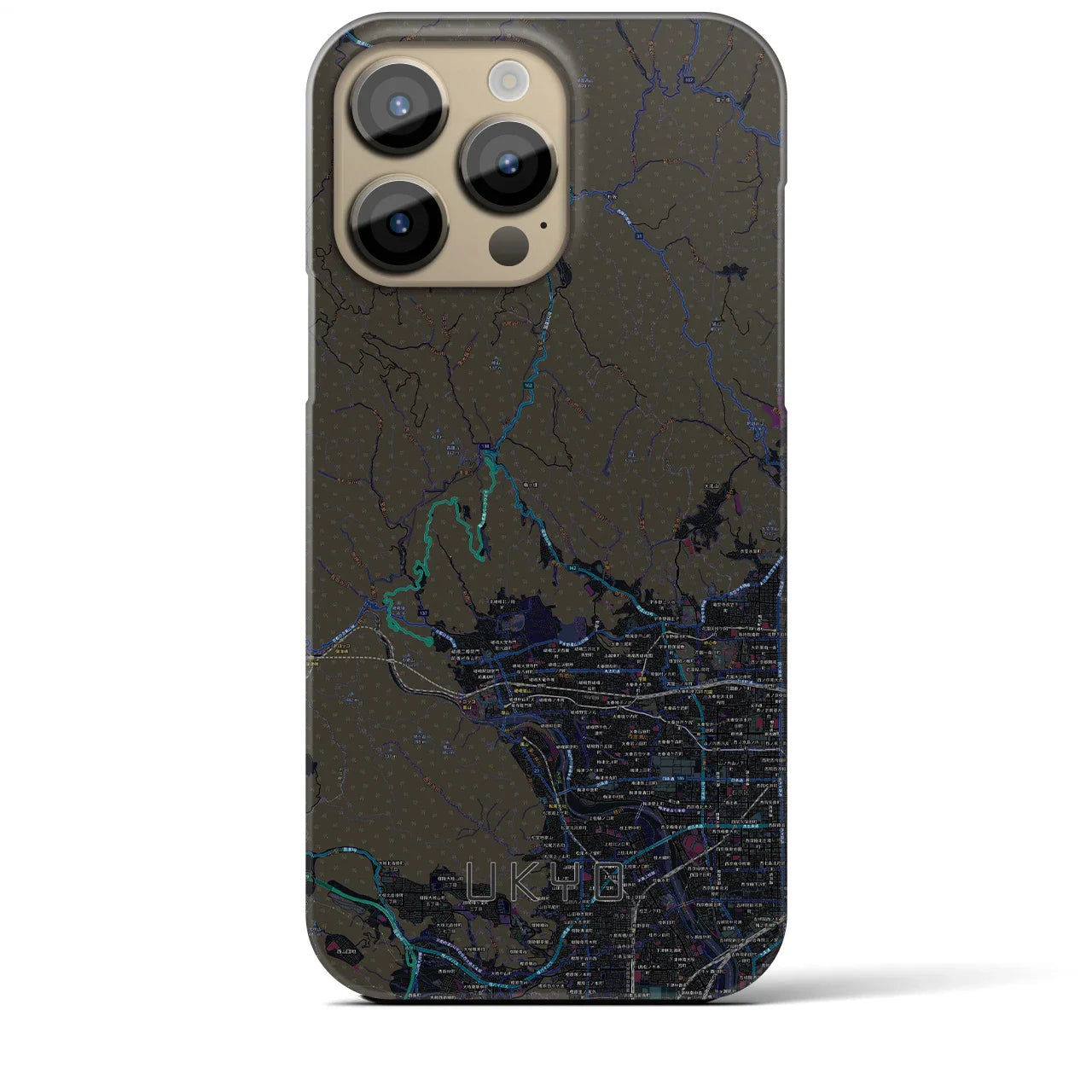 【右京(京都府)】地図柄iPhoneケース(バックカバータイプ)