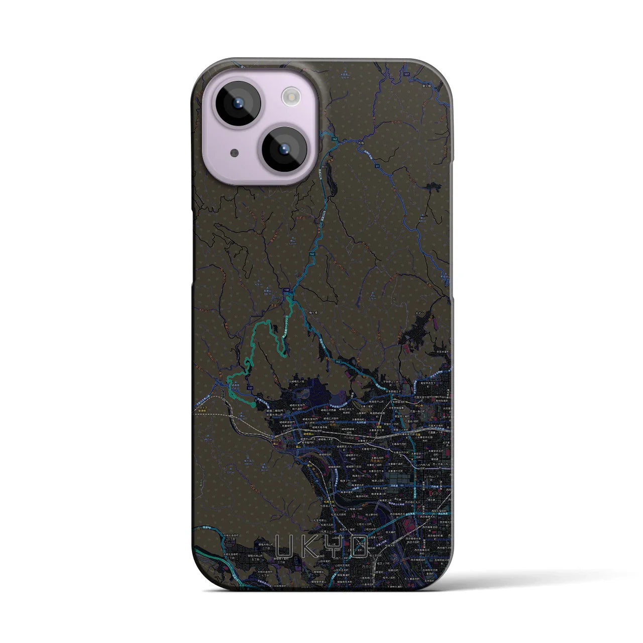 【右京(京都府)】地図柄iPhoneケース(バックカバータイプ)