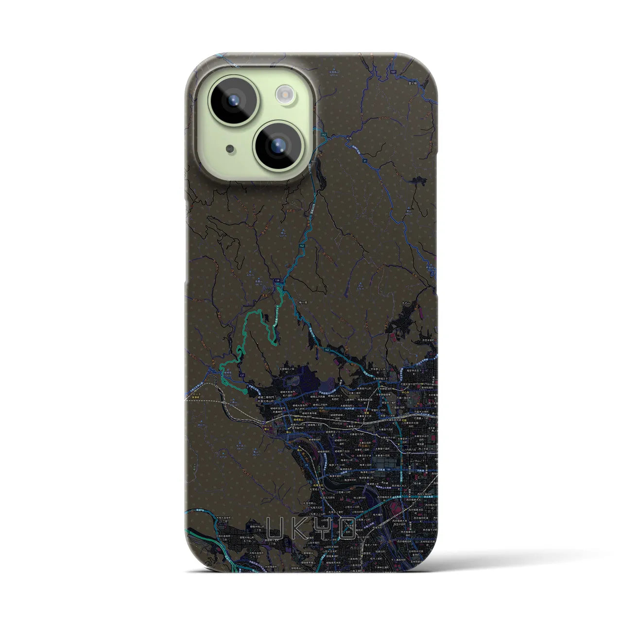 【右京(京都府)】地図柄iPhoneケース(バックカバータイプ)