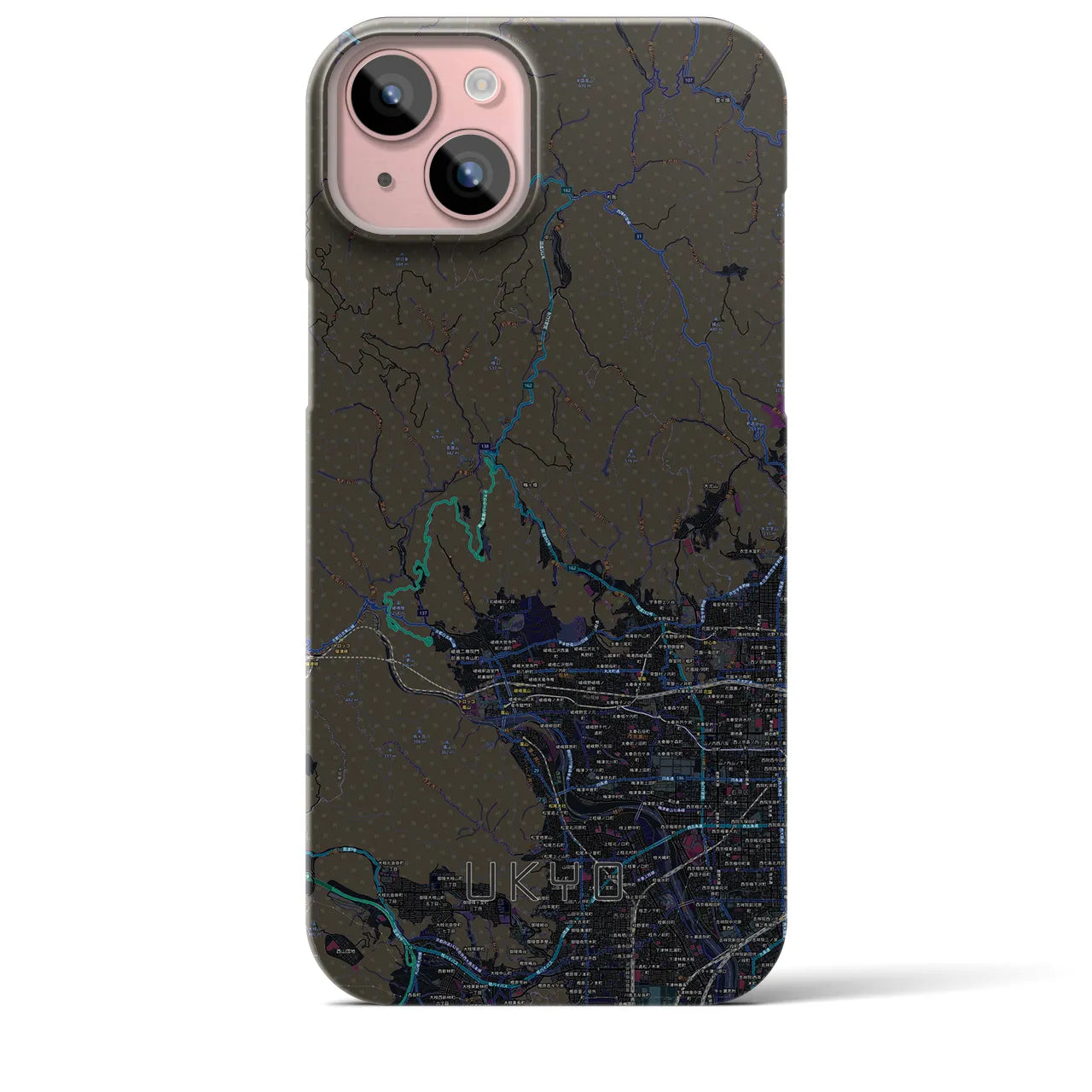 【右京(京都府)】地図柄iPhoneケース(バックカバータイプ)