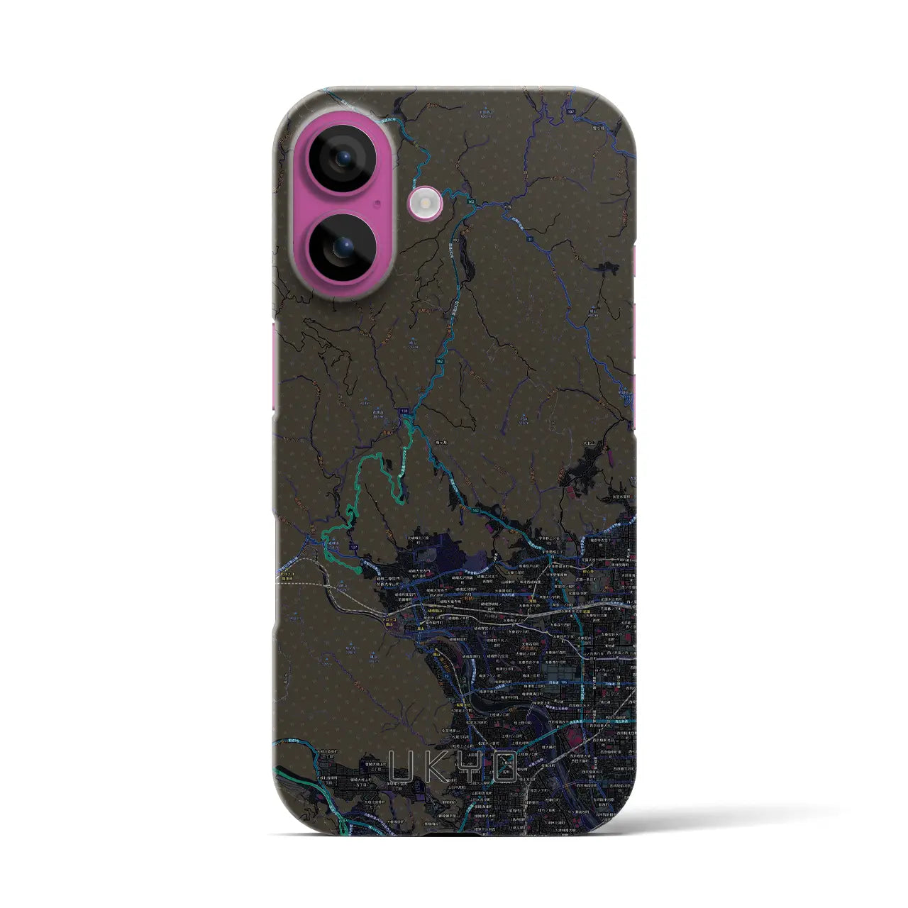 【右京(京都府)】地図柄iPhoneケース(バックカバータイプ)