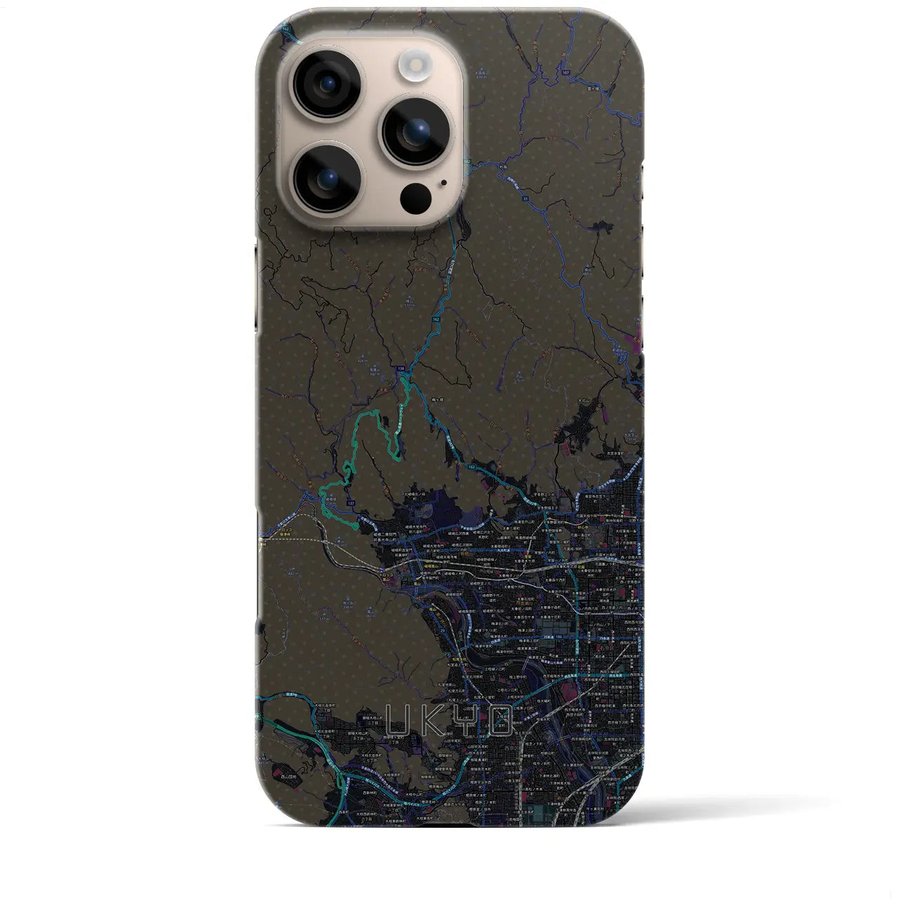 【右京(京都府)】地図柄iPhoneケース(バックカバータイプ)