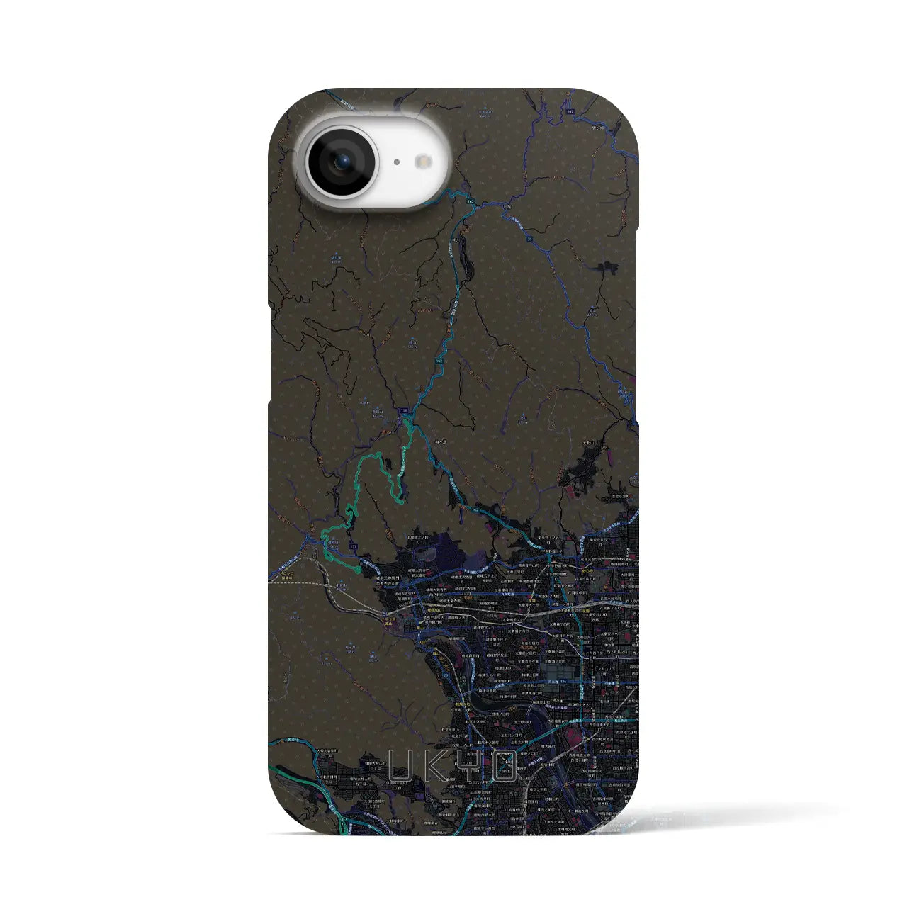 【右京(京都府)】地図柄iPhoneケース(バックカバータイプ)