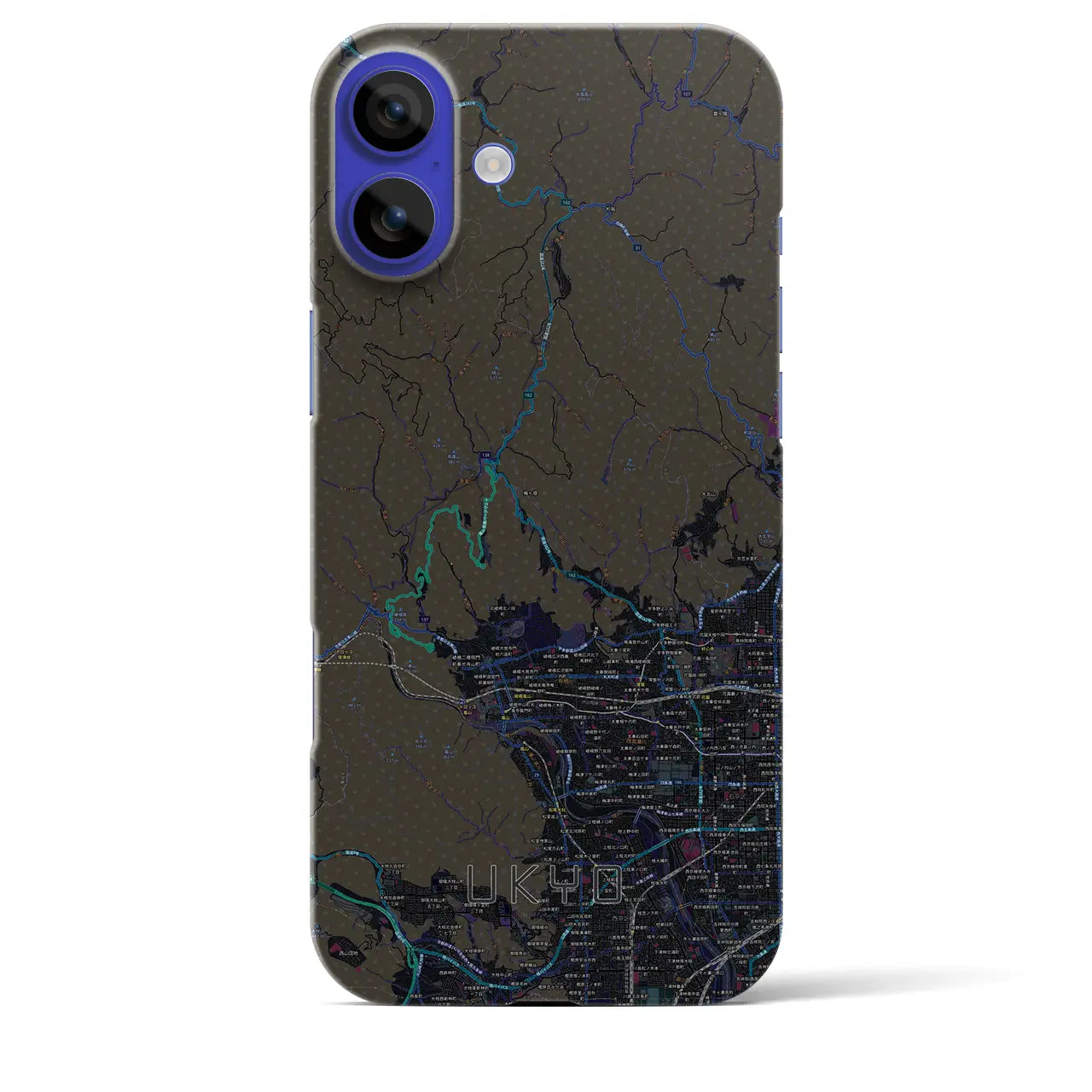 【右京(京都府)】地図柄iPhoneケース(バックカバータイプ)