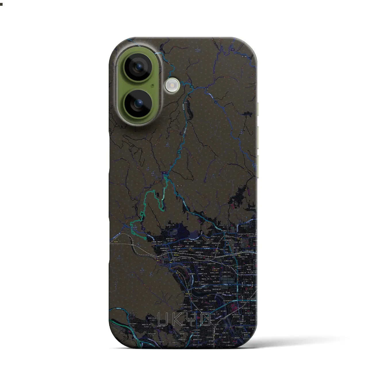 【右京(京都府)】地図柄iPhoneケース(バックカバータイプ)