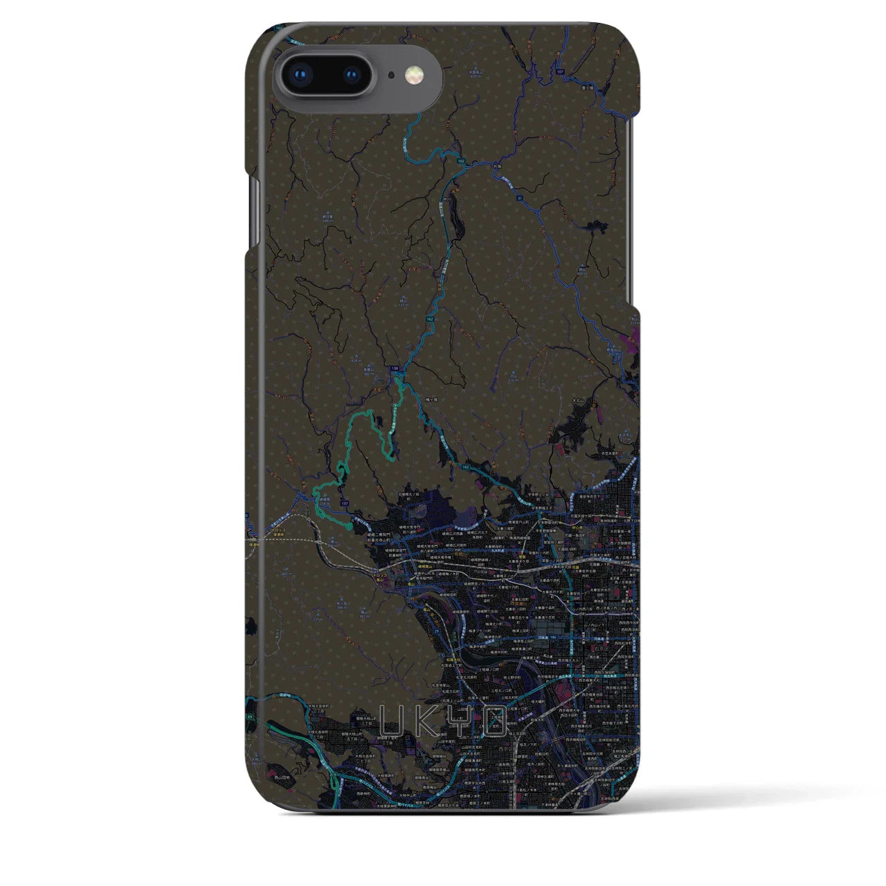 【右京(京都府)】地図柄iPhoneケース(バックカバータイプ)